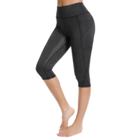 3/4 spodnie jogi kobiety spodnie długości łydki spodnie Capri legginsy sportowe kobiety Fitness joga siłownia wysokiej talii legginsy czarny Drop Shipping 2